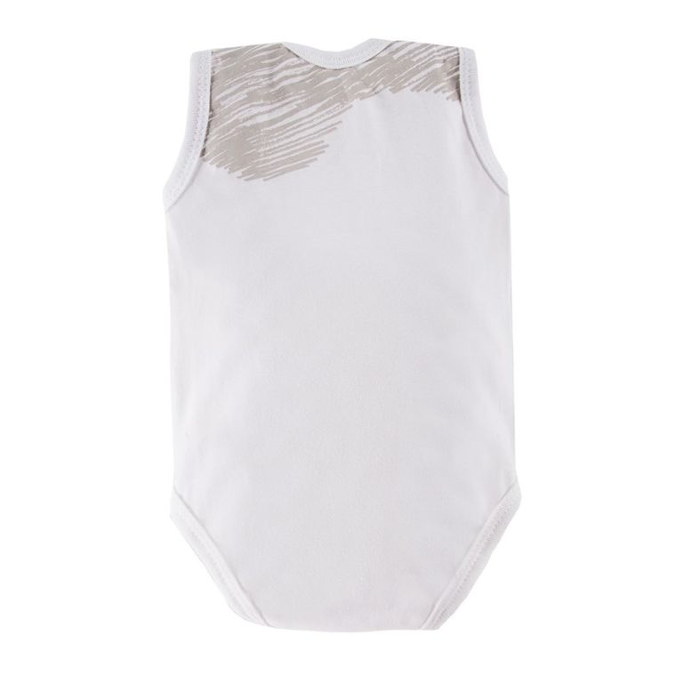 Body chłopięce bez rękawów, białe, Eevi