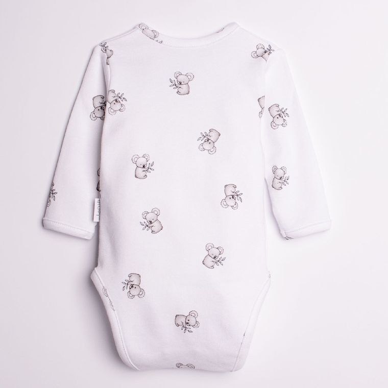 Body chłopięce z długim rękawem, białe, Nicol