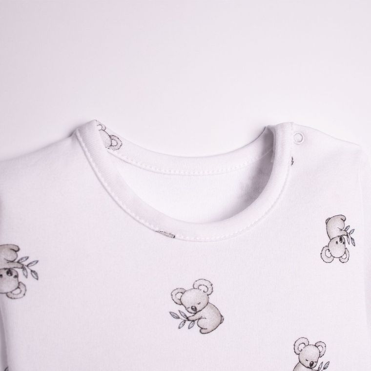 Body chłopięce z długim rękawem, białe, Nicol