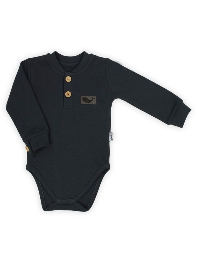 Body chłopięce z długim rękawem, brązowe, Nicol