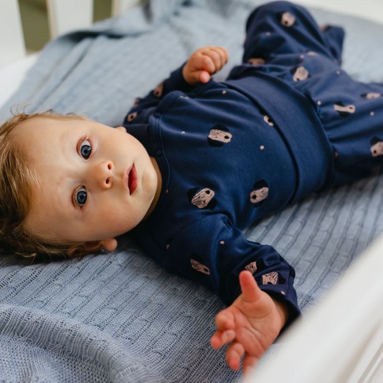 Body chłopięce z długim rękawem, granatowe, Eevi