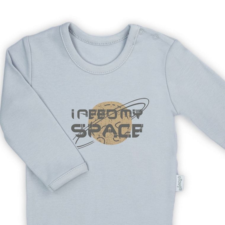 Body chłopięce z długim rękawem, jasnoszare, I need my space, Nicol