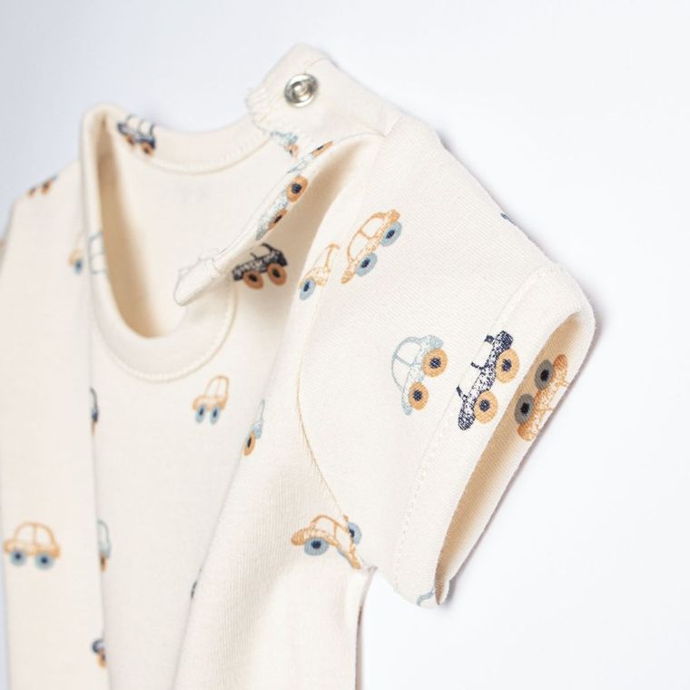 Body chłopięce z krótkim rękawem, beżowe, Nicol