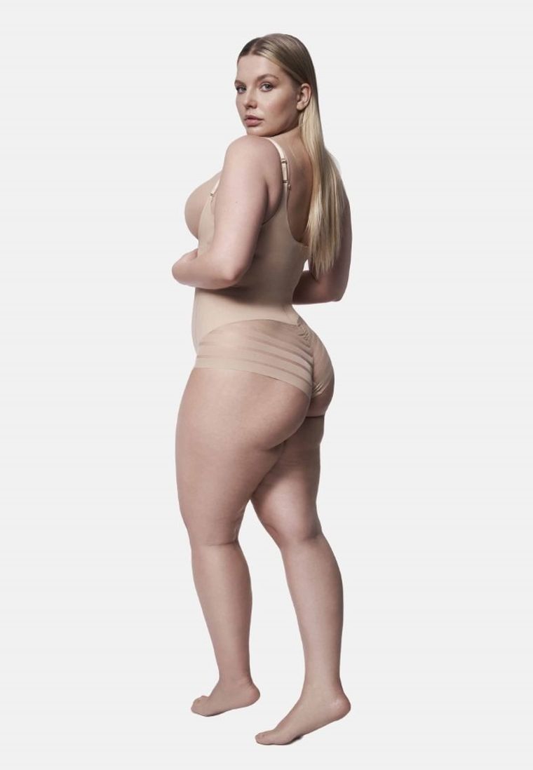 Body damskie na ramiączka, modelujące, beżowe, Julimex