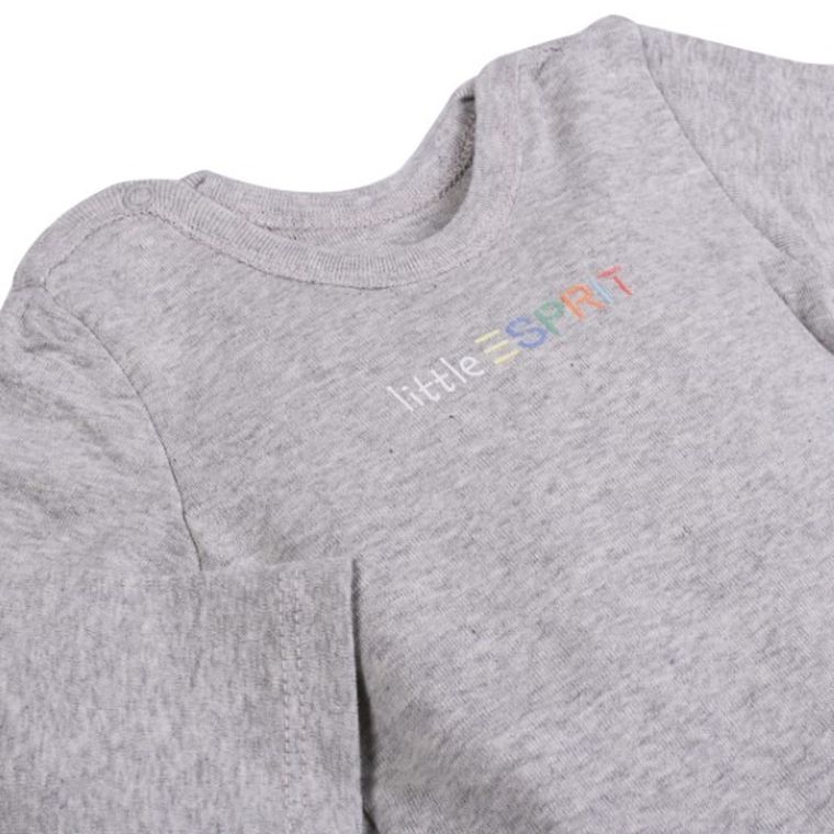 Body dziecięce z długim rękawem, bawełna organiczna, białe, szare, zestaw, 2 szt., Esprit