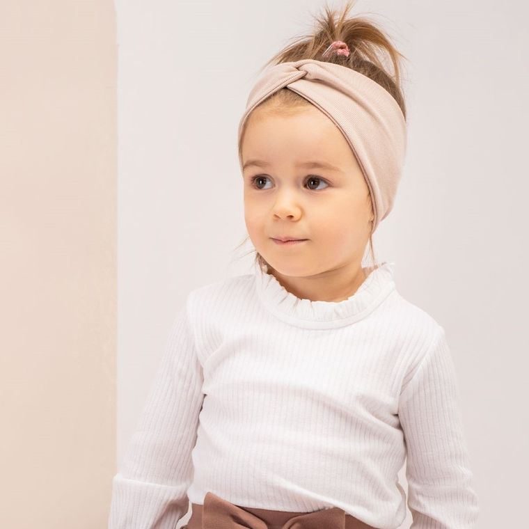 Body dziewczęce z długim rękawem, białe, Nicol