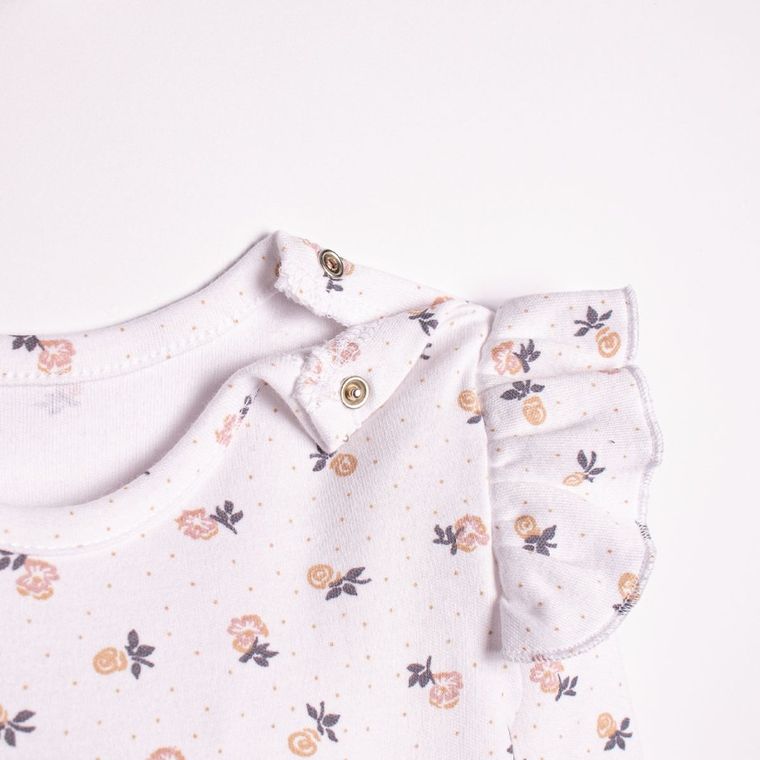 Body dziewczęce z długim rękawem, białe, Nicol