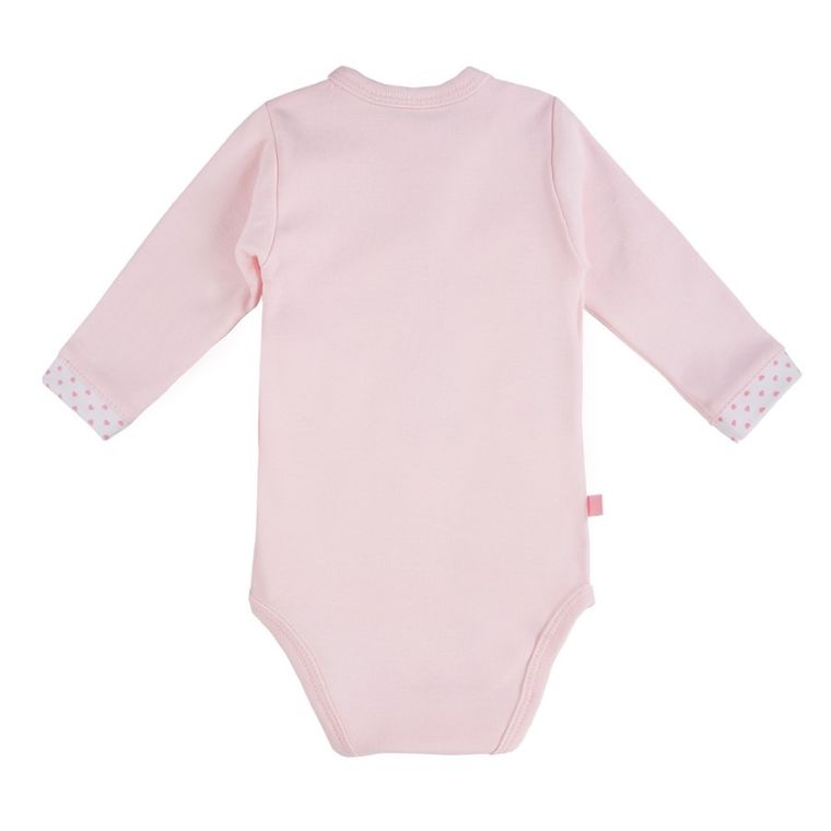 Body dziewczęce z długim rękawem, różowe, króliczek, Eevi