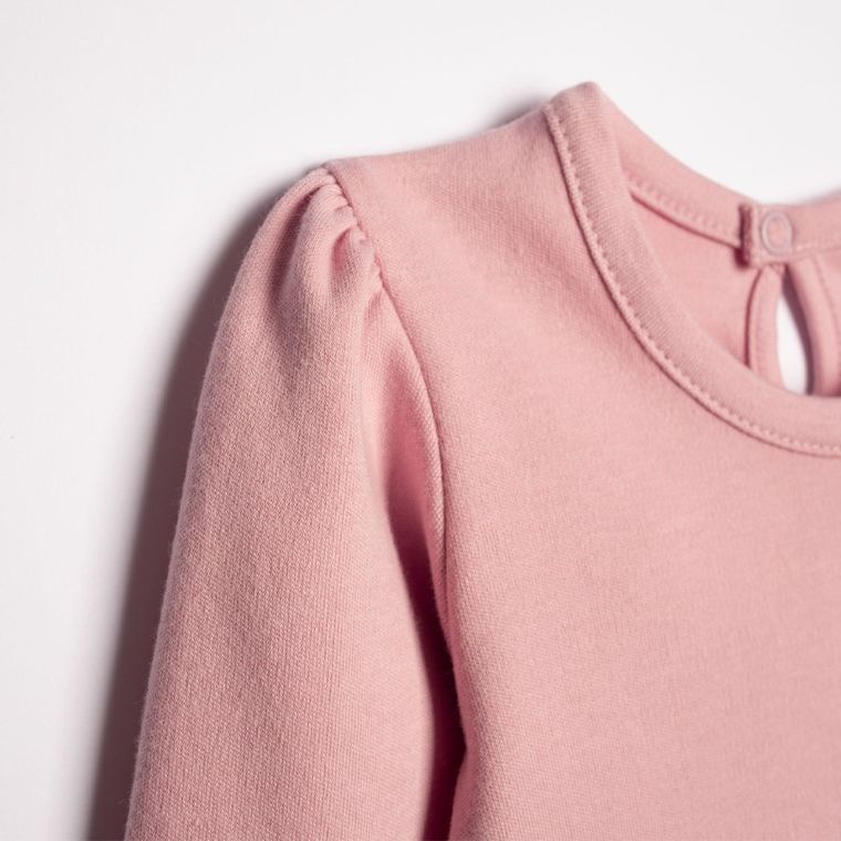 Body dziewczęce z długim rękawem, różowe, Nicol