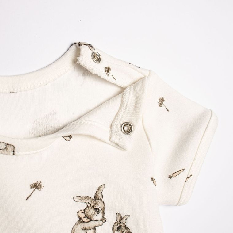 Body dziewczęce z krótkim rękawem, beżowe, Nicol