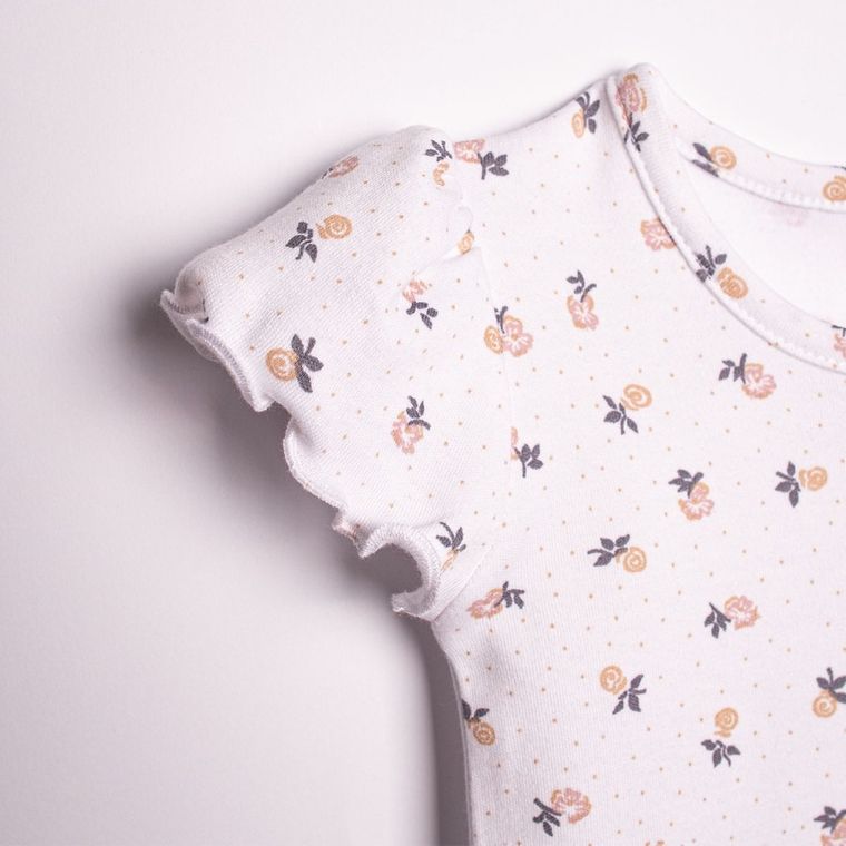 Body dziewczęce z krótkim rękawem, białe, Nicol