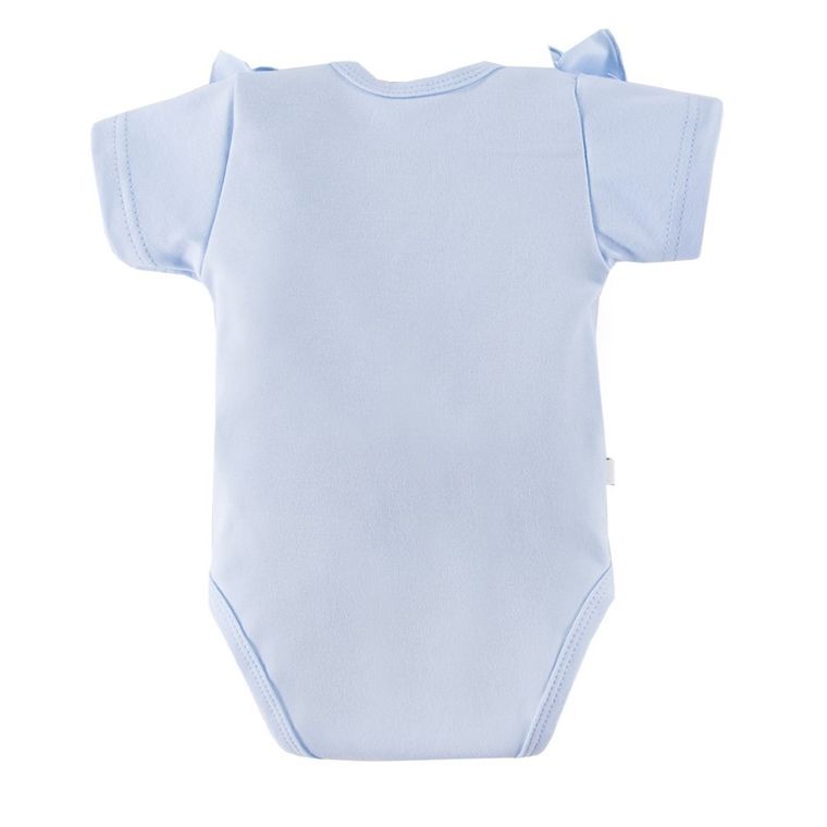 Body dziewczęce z krótkim rękawem, niebieskie, Eevi