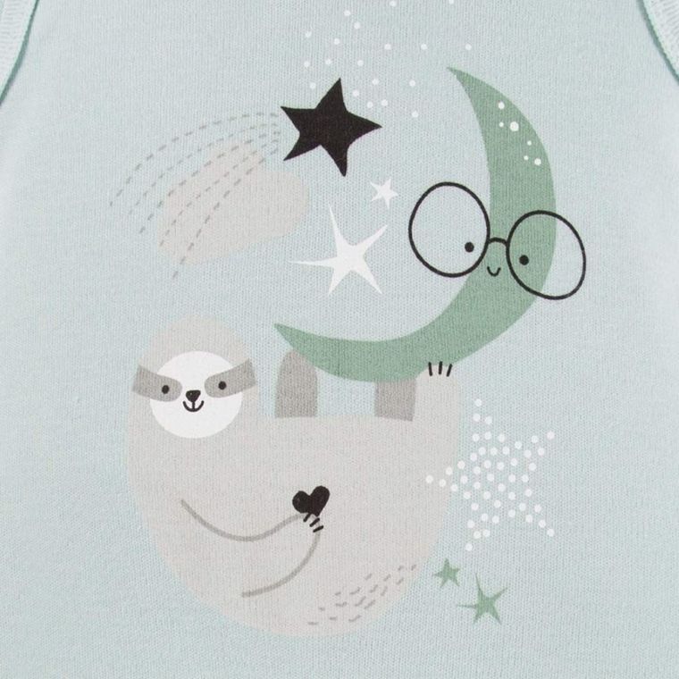 Body niemowlęce bez rękawów, miętowe, leniwiec, Eevi