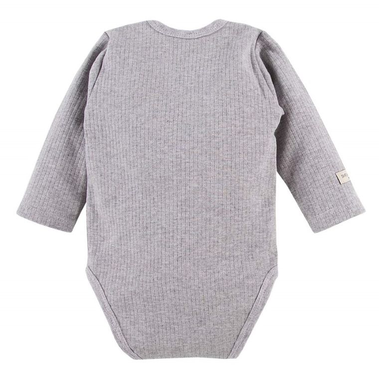 Body niemowlęce z długim rękawem, szare, Eevi