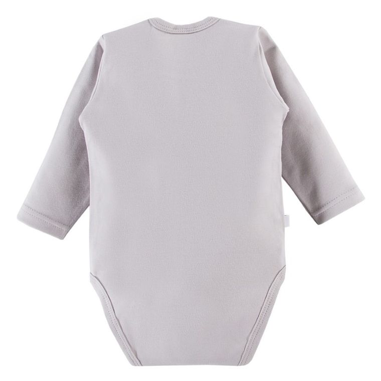 Body niemowlęce z długim rękawem, szare, Eevi
