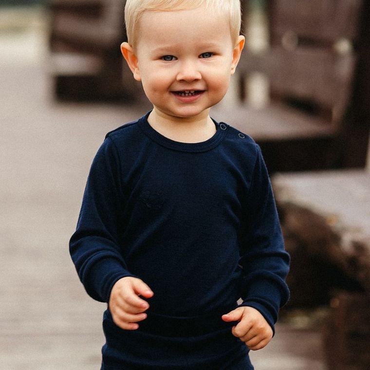 Body niemowlęce z długim rękawem, wełniane, Eevi