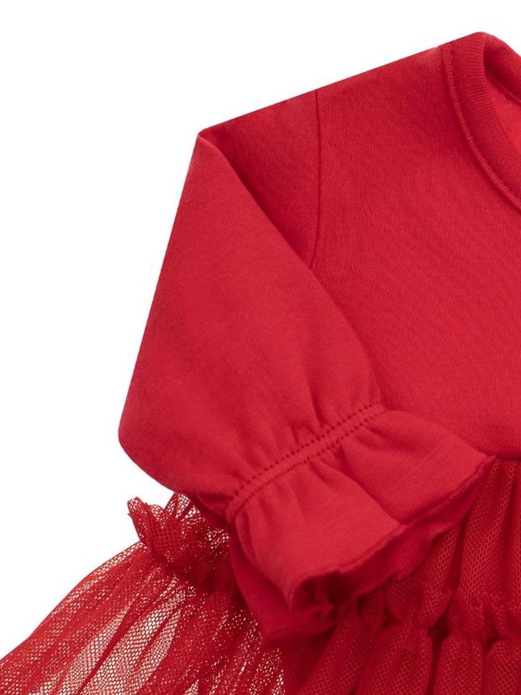 Body sukienka dziewczęca z długim rękawem, czerwone, Nicol