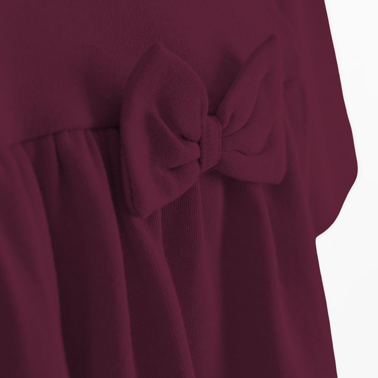 Body sukienka dziewczęce z długim rękawem, bordowe, Nicol