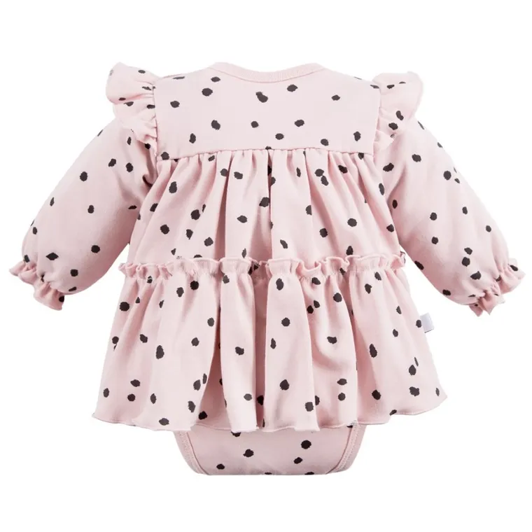 Body sukienka dziewczęce z długim rękawem, jasnoróżowe, Eevi