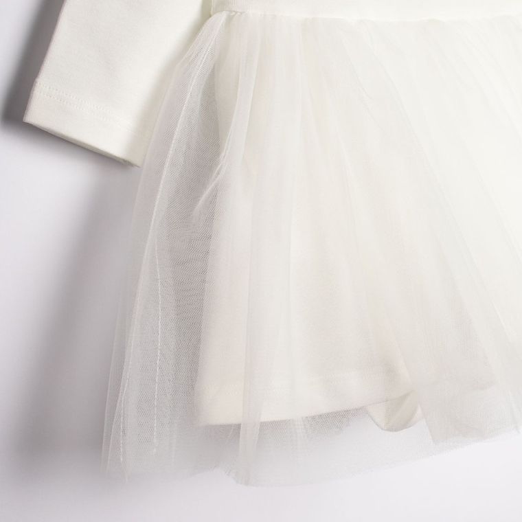 Body sukienka z długim rękawem, ecru, Nicol