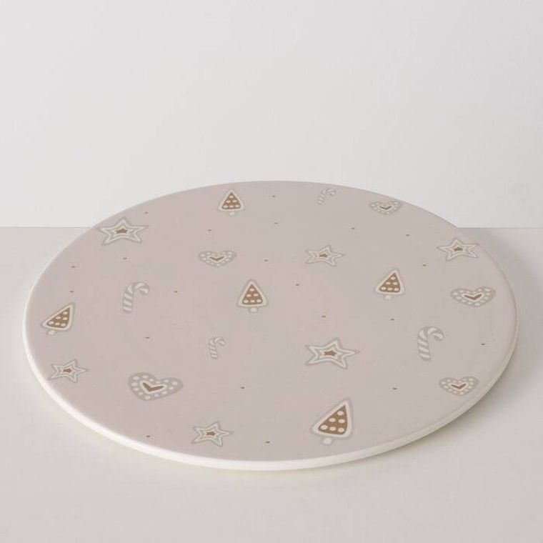 Boltze Home, Bakery, płaska patera ceramiczna, średnica 30 cm