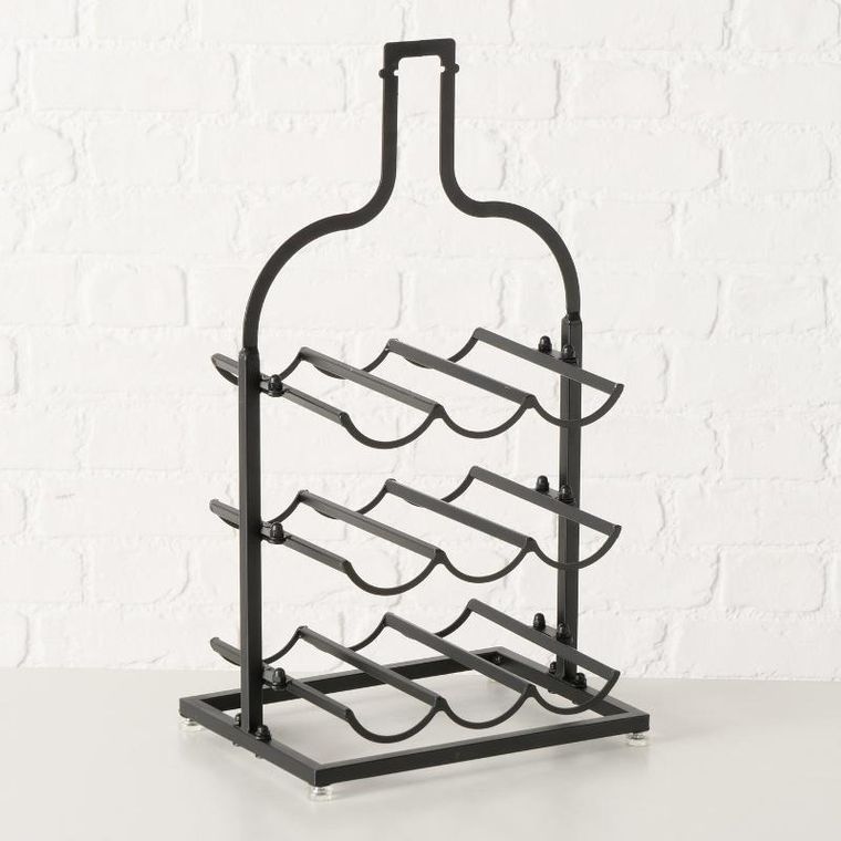 Boltze Home, Botella, stojak na wino metalowy w kształcie butelki, wys. 54,5 cm