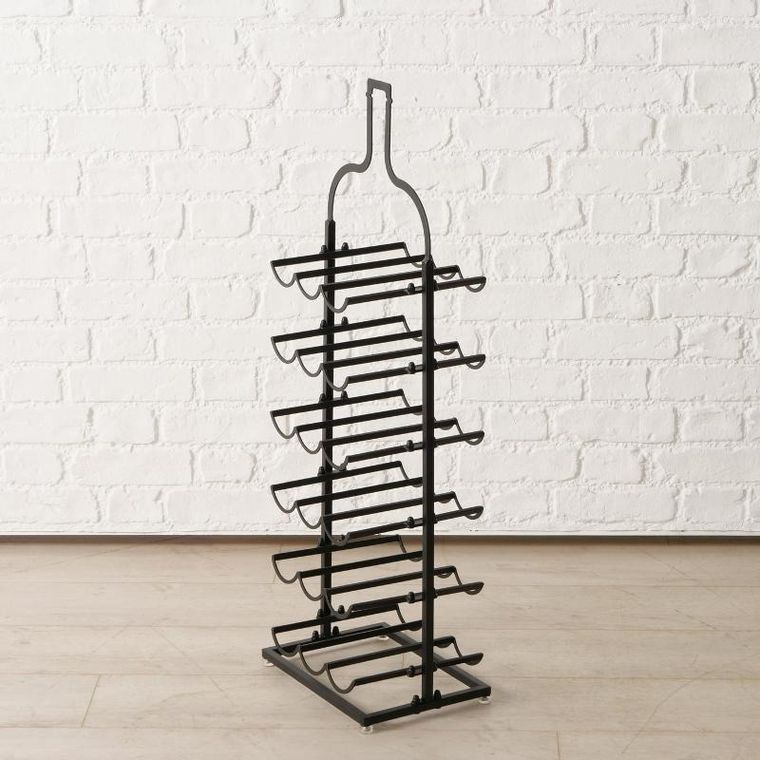 Boltze Home, Botella, stojak na wino metalowy w kształcie butelki, wys. 91 cm