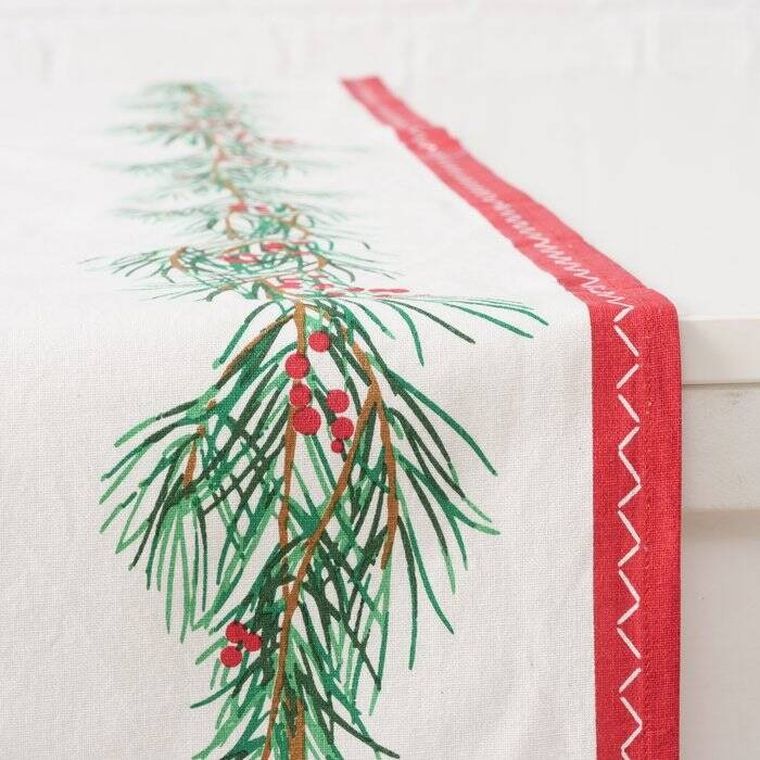 Boltze Home, Charlene, świąteczny bieżnik na stół z bawełny, 140 cm