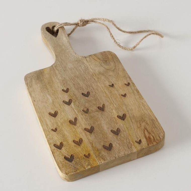 Boltze Home, deska do krojenia z drewna Mango, Serca, Lovelyn