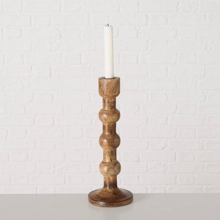 Boltze Home, drewniane świeczniki rzeźbione, Bubbles, 2 szt.