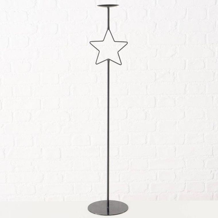 Boltze Home, Guila, metalowe świeczniki z gwiazdką, wys. 54,5-99,5 cm, 3 szt.