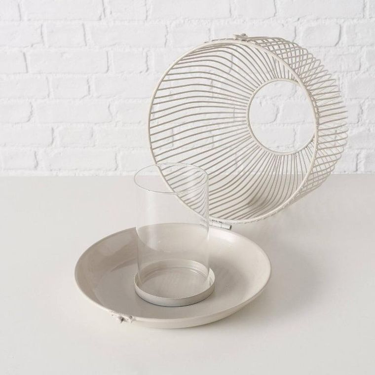 Boltze Home, Justine, lampiony metalowe, beżowe, 2 szt.