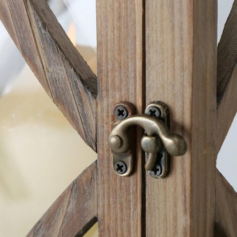 Boltze Home, lampiony drewniane Karol, duże, 2 szt.