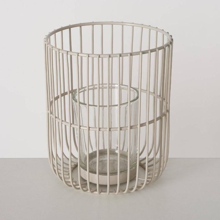 Boltze Home, metalowy lampion, Cindy, beżowy, 2 szt.