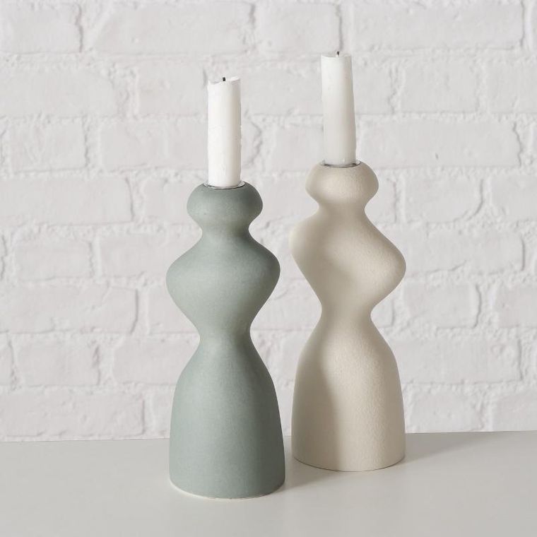 Boltze Home, Morana, świecznik ceramiczny o nieregularnym kształcie, 22 cm