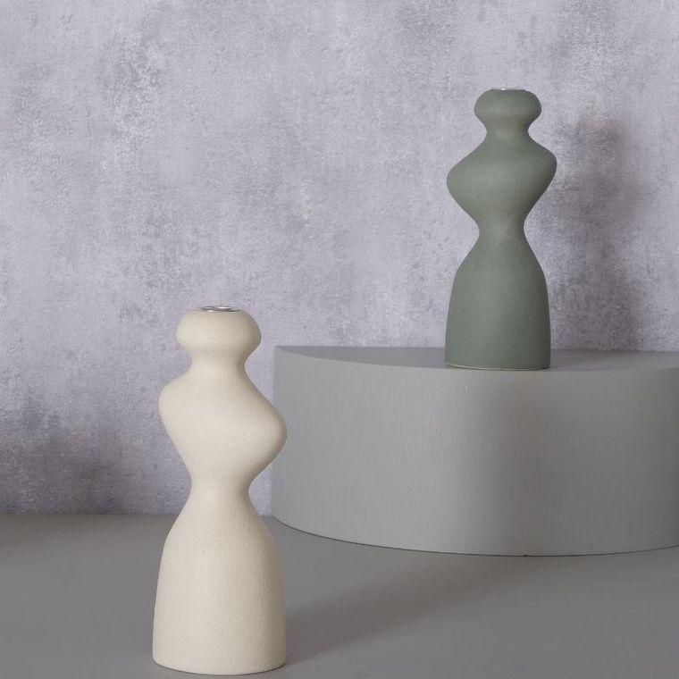 Boltze Home, Morana, świecznik ceramiczny o nieregularnym kształcie, 22 cm