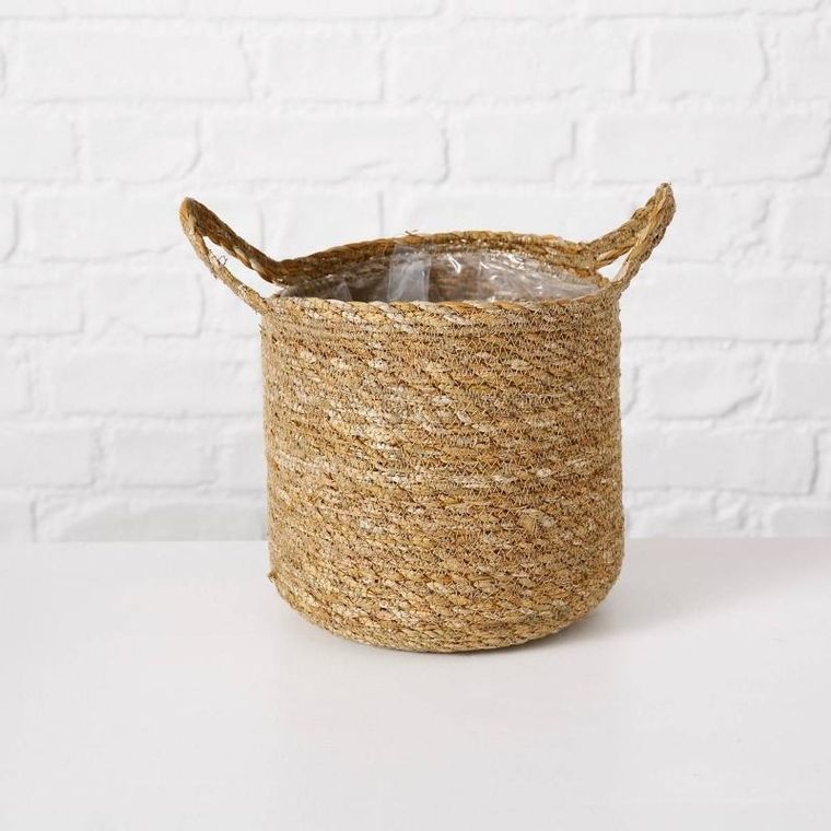 Boltze Home, osłonka na doniczki, pleciony kosz z trawy morskiej, David, 3 szt.