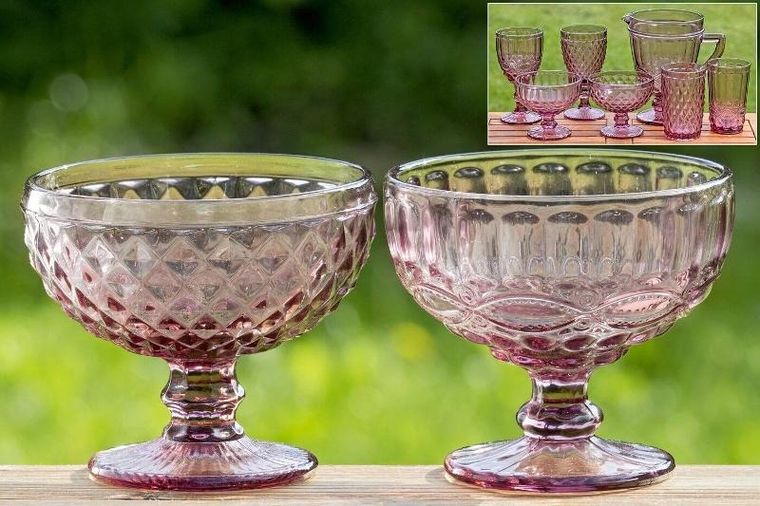 Boltze Home, pucharek do deserów i lodów, różowe szkło, Ø 12 cm