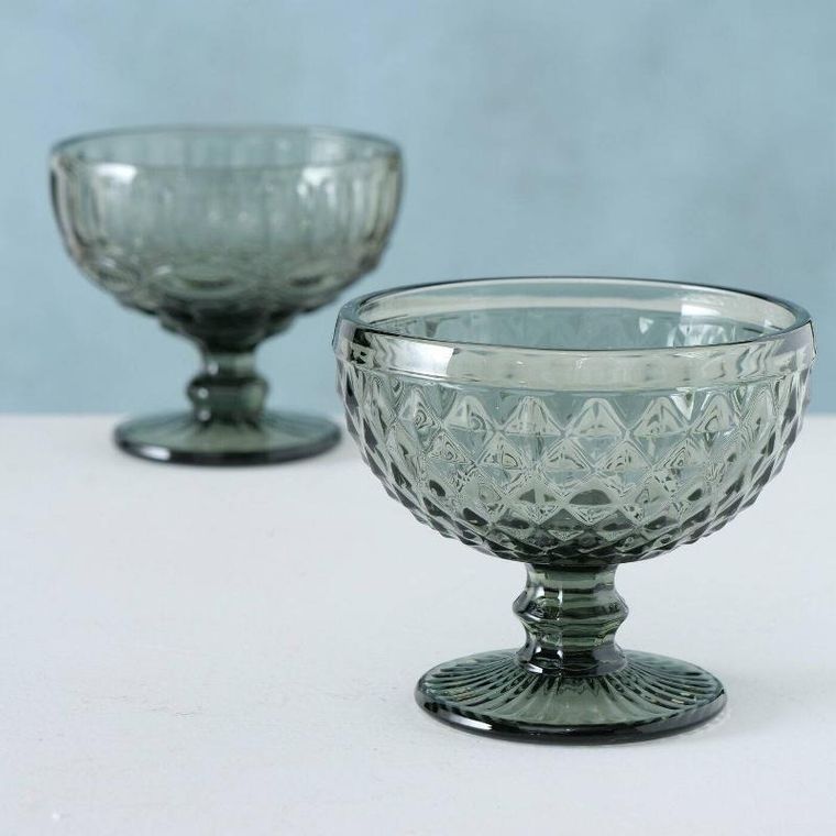 Boltze Home, pucharek do deserów i lodów, zielone szkło, Ø 12 cm