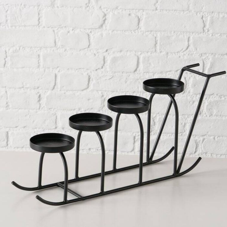 Boltze Home, Slido, metalowy świecznik w formie sań