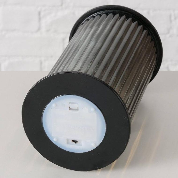 Boltze Home, Spargo, lampion, ryflowane szkło, czarny