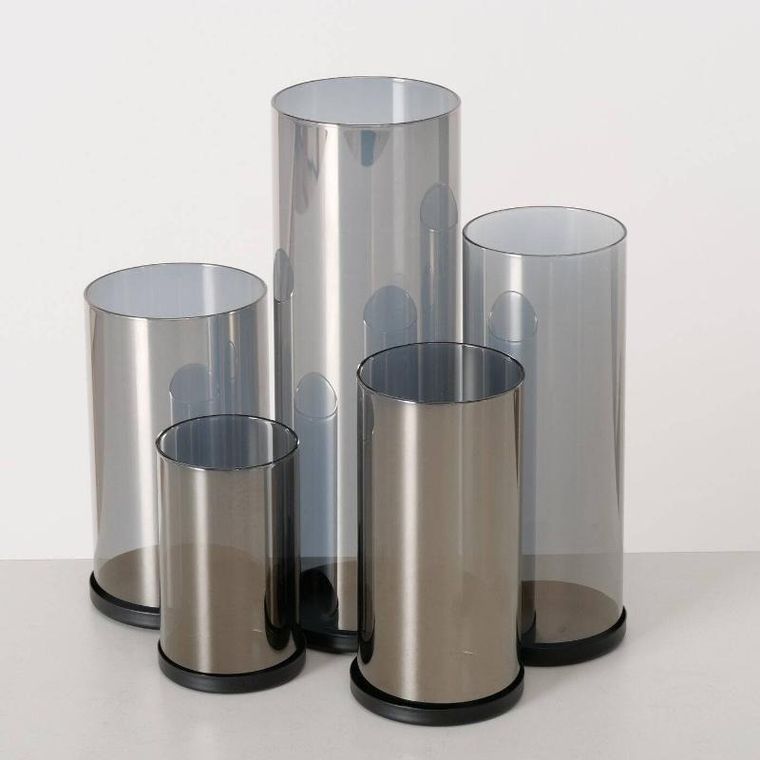 Boltze Home, srebrne świeczniki, metalowe, 4 szt.