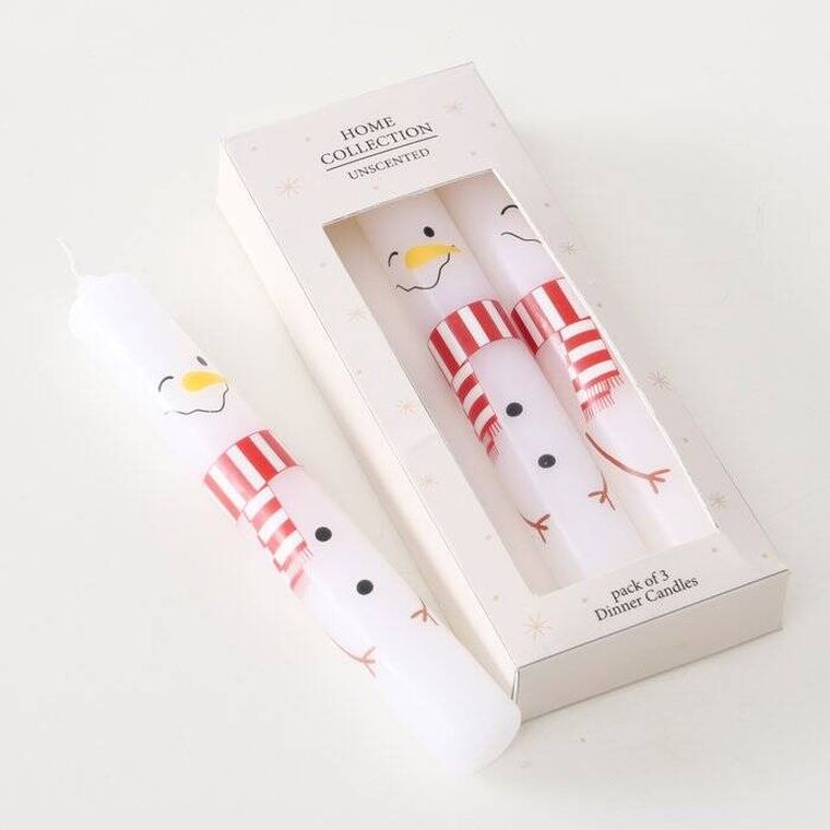 Boltze Home, świece stołowe z motywem świątecznym, 16 cm, 3 szt.