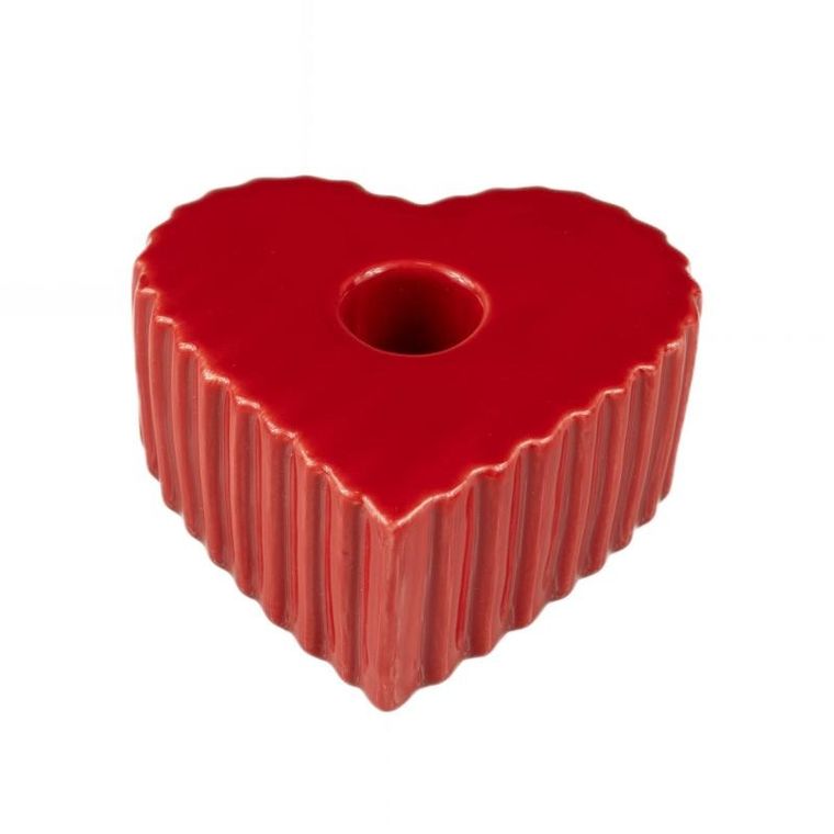 Boltze Home, świecznik ceramiczny na długą świecę w kształcie serca, Anima, 4-9 cm