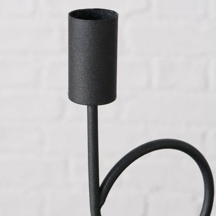 Boltze Home, świecznik czarny metalowy, Orlando