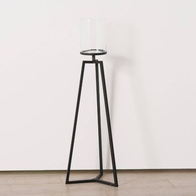 Boltze Home, szklane świeczniki na metalowym stelażu, Cosa, 75-95 cm