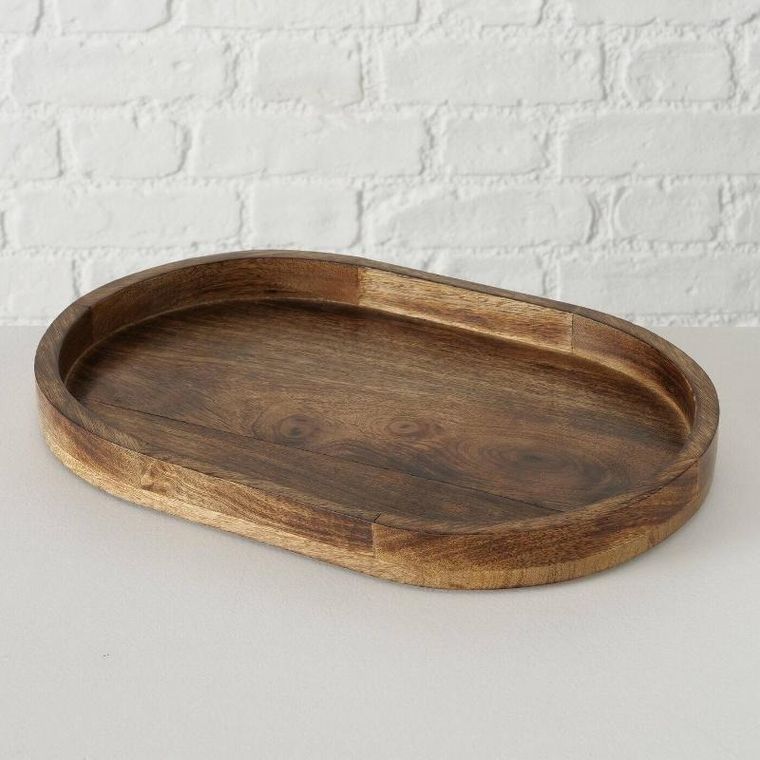 Boltze Home, tace dekoracyjne, Ovolio, z drewna mango, 2 szt.