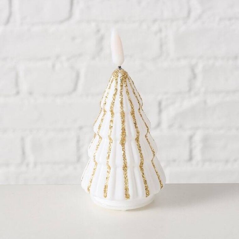 Boltze Home, Toris, świeca w kształcie choinki ze sztucznym płomieniem, 12 cm