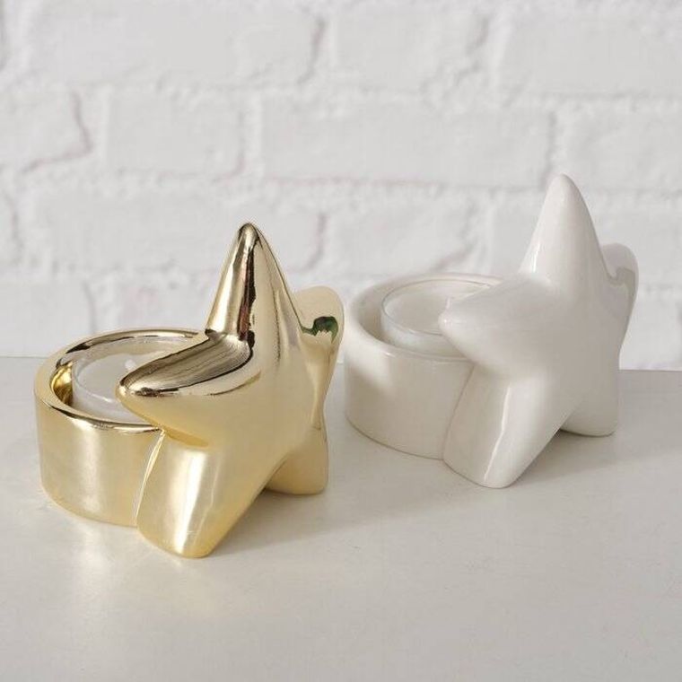 Boltze Home, Ulanda, porcelanowy świecznik na tealight