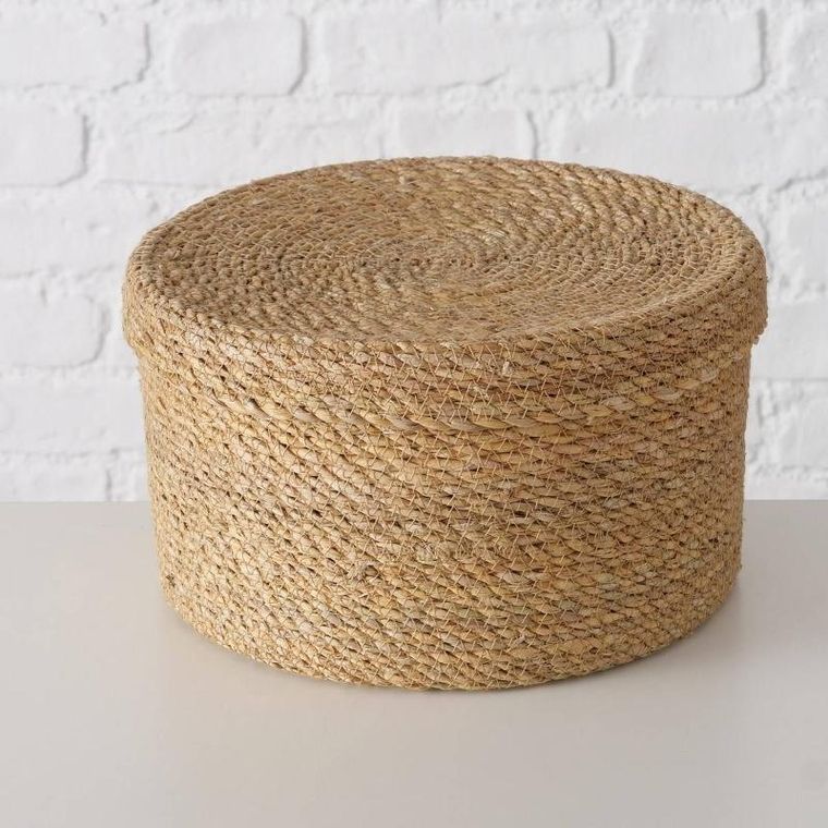 Boltze Home, zestaw koszy z trawy morskiej, Sophy, plecione z pokrywką